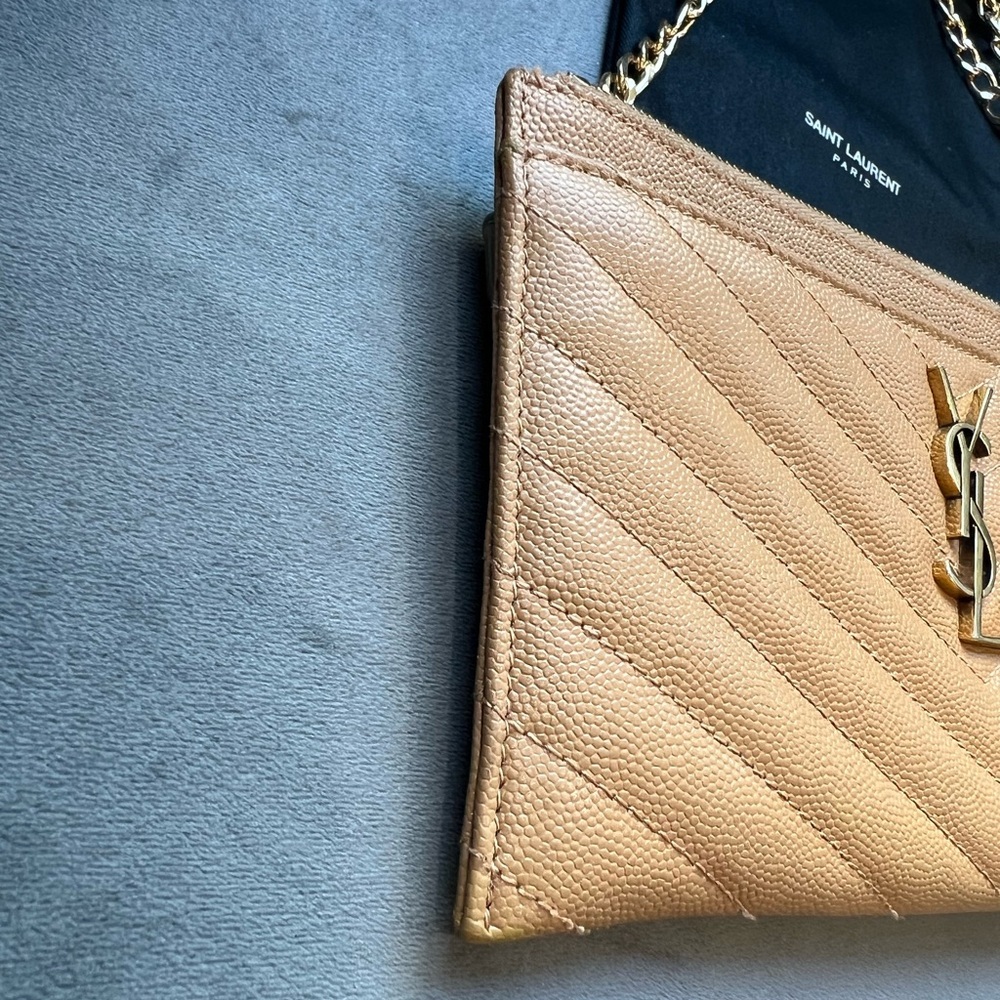Sold- beige YSL clutch & crossbody bag - Picture 9 of 14